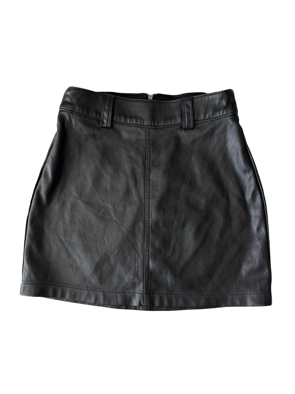 Hollister Ultra High Rise Faux Leather Mini Skirt Black XS Vegan Leather